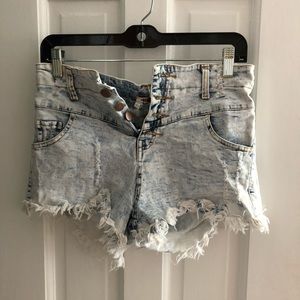 High waisted, button up shorts